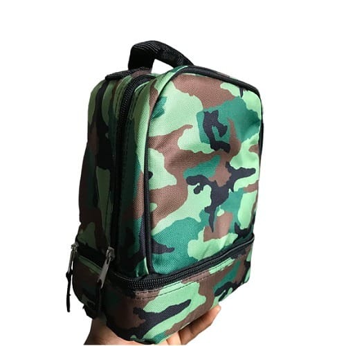 Kids Camo Dual Compartment Insulated School Drop Bottom Lunch Box - Bag