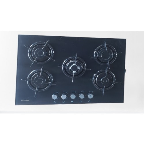 Black Glass 75cm Built-in 5 Burner Gas Cooker