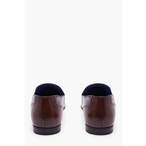 Leather Tassel Loafers - Brown