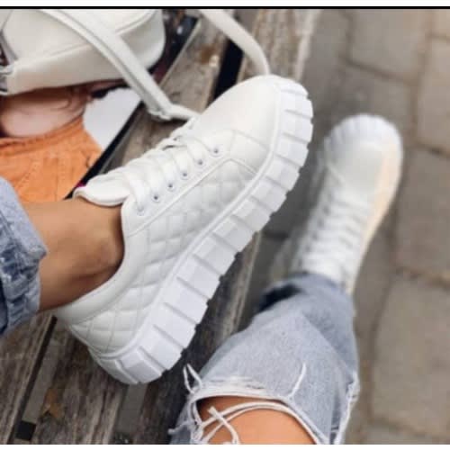 Plain Sneakers - White