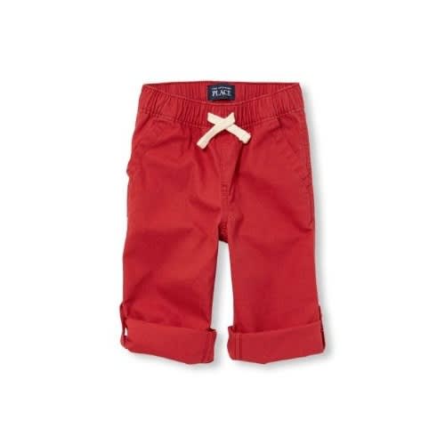 Toddler Boys Solid Roll-up Pants-hamptonred
