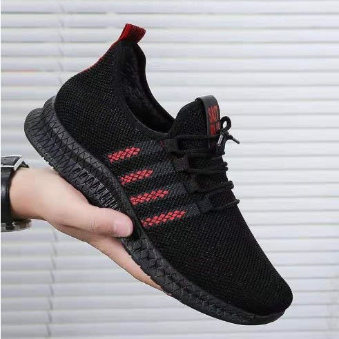 Unisex Sports Sneakers - Black And Red