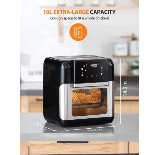 Innsky - Air Fryer - 10.6+ litres Quarts Air Oven - Rotisserie Oven - 1500w