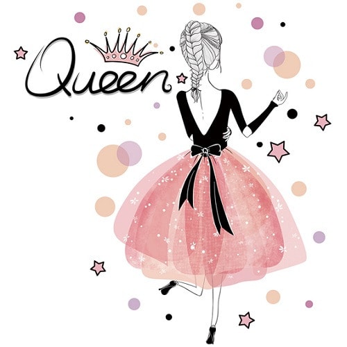 90 * 60cm Crown Queen Decorative Wall Sticker