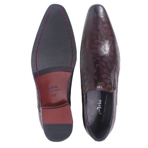 Leather Slip-on Shoe - MSH-3593 - Brown