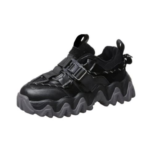 Men Rugged Double Sole  Sneakers- Black