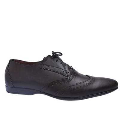 Patterned Lace Up Shoes - Brown