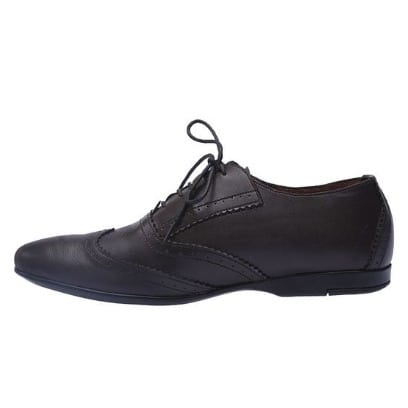 Patterned Lace Up Shoes - Brown