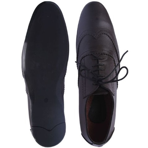 Patterned Lace Up Shoes - Brown