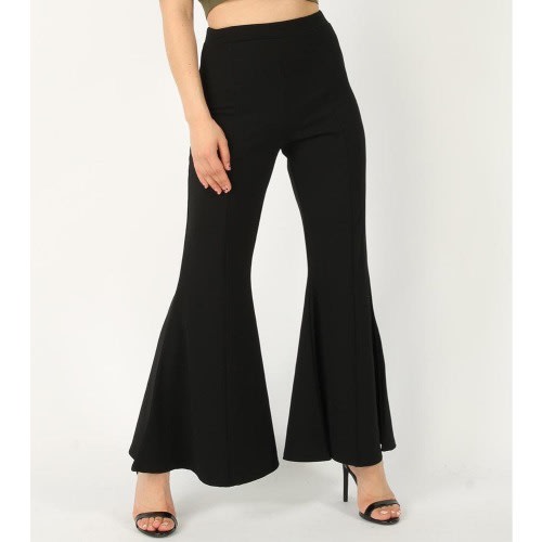 Fit And Flare Trousers - Black