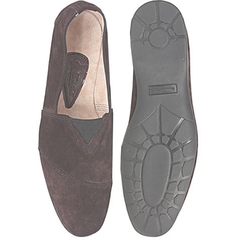 Suede Slip On With Elastic Detail