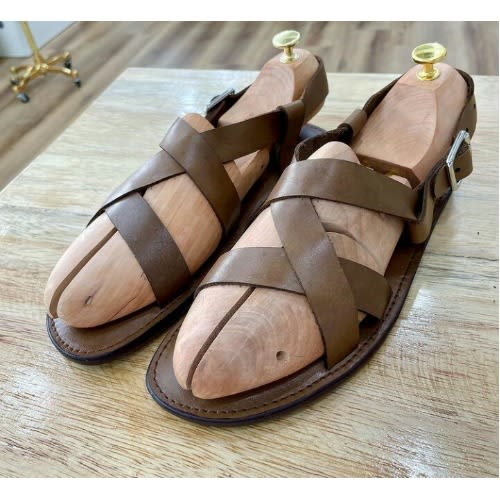 Realwon Leather Male Sandals - Brown