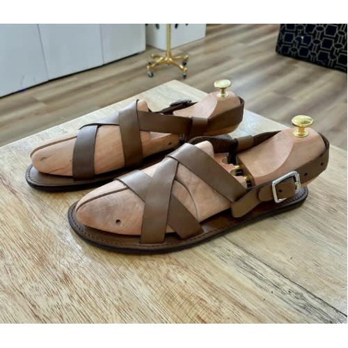 Realwon Leather Male Sandals - Brown