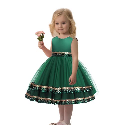 Girl Extra Shimmers Layer Gown - Green