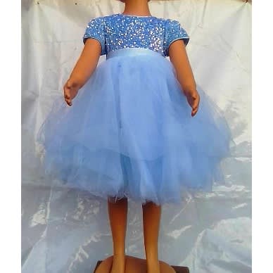 Girl's Shimmer Up Full Ball Gown - Sky blue