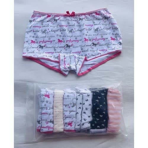 7 Pack Colored Girls Briefs- B3