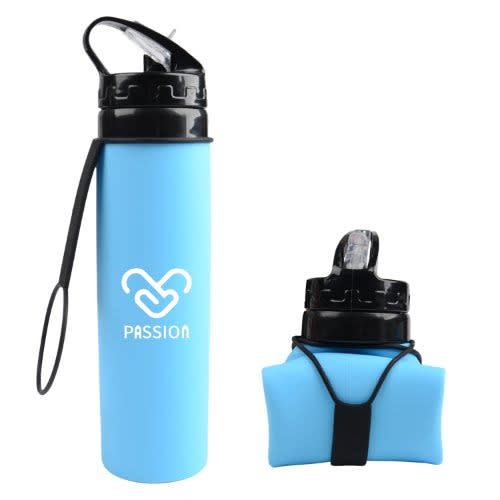 Passion Foldable Silicone Grade Water Bottle - Blue