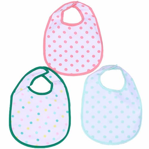 3-Piece Polka Dot Design Bibs