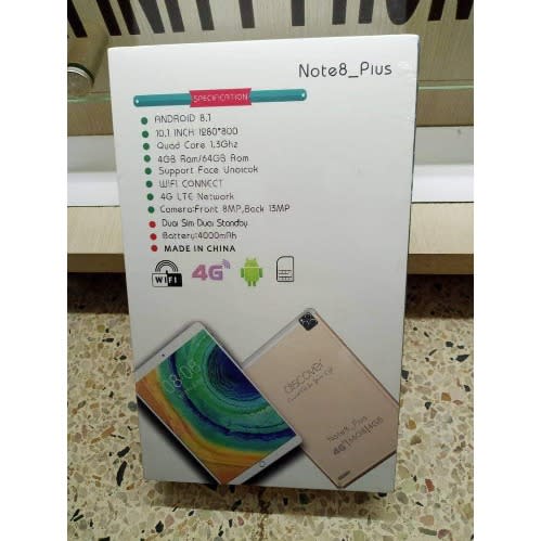 Note 8 Plus -10.1" - 64gb Rom - 4gb Ram- 13mp Back 8mp - Front