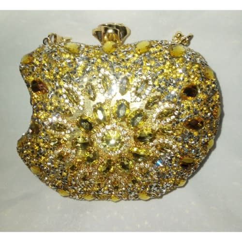 Bridal Apple Design Luxury Stoned Purse Gold