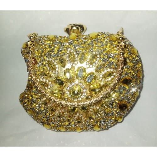Bridal Apple Design Luxury Stoned Purse Gold