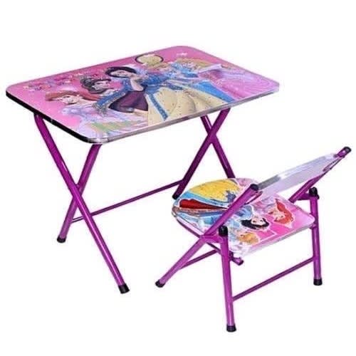 Kids Cartoon Character Study Activity Table And Chair - Purple