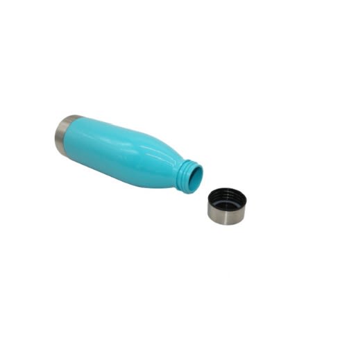 650ml Plastic Water Bottle With Stainless Steel Lid & Base - Peacock Plume