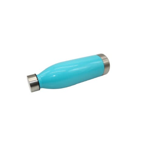 650ml Plastic Water Bottle With Stainless Steel Lid & Base - Peacock Plume