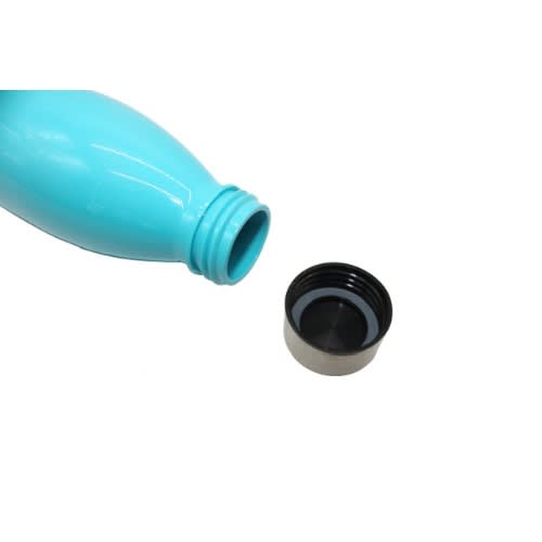 650ml Plastic Water Bottle With Stainless Steel Lid & Base - Peacock Plume