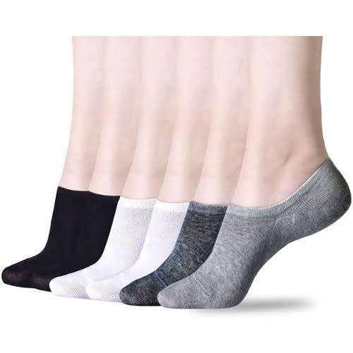 Set Of 6 Curvy Invisible Socks