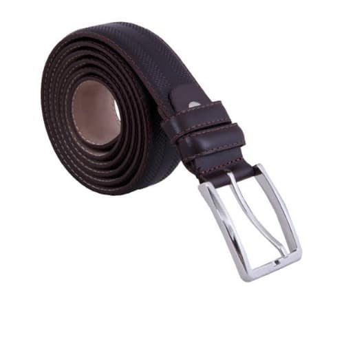 Detailed Formal Leather Belt - Coffee - MB-4180