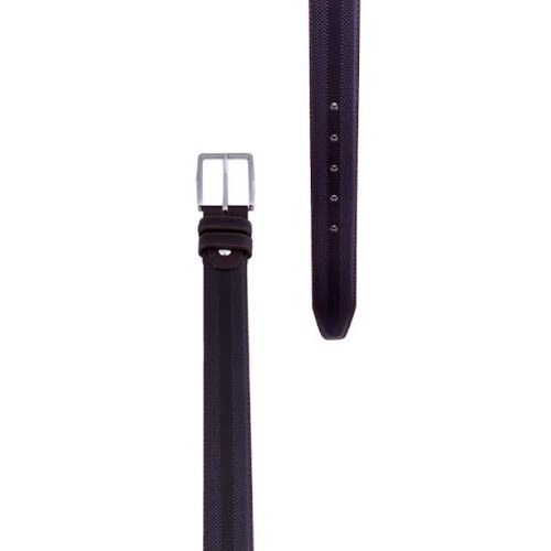Detailed Formal Leather Belt - Coffee - MB-4180