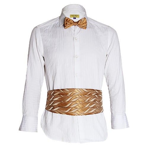 Men's Patterned Cummerbund - Gold