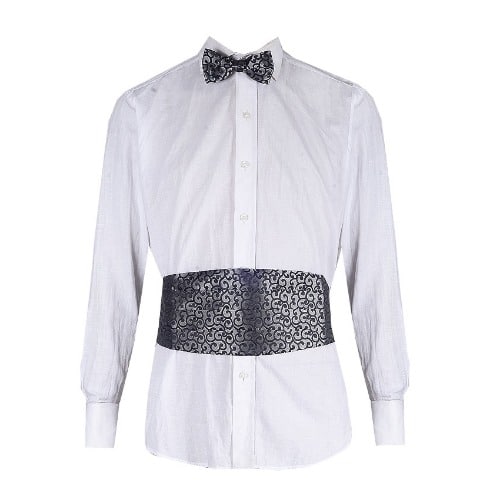 Men's Patterned Cummerbund - Grey