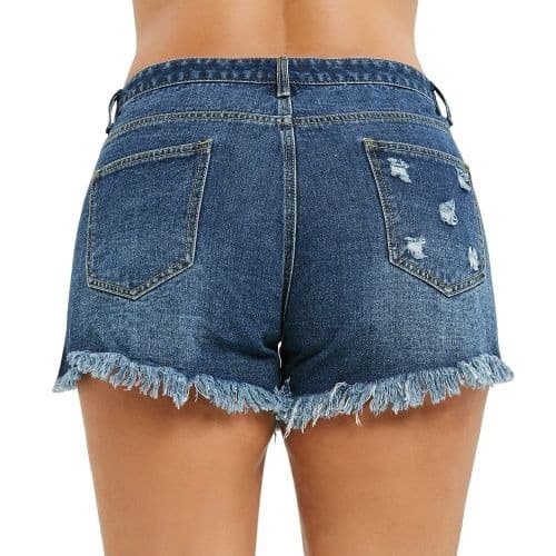 Women's Ripped  Size Denim Shorts- Blue