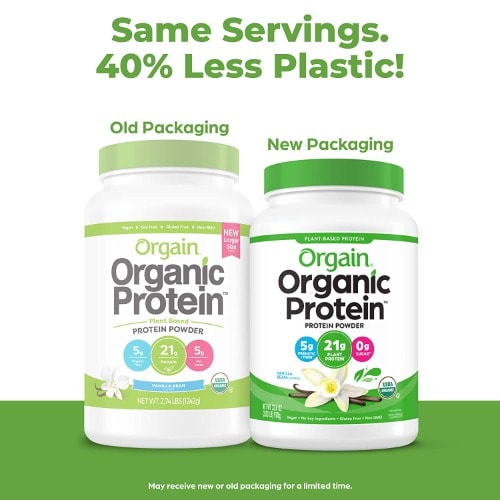 Orgain Organic Plant Based Protein + Superfoods Powder, Vanilla Bean - 2lbs