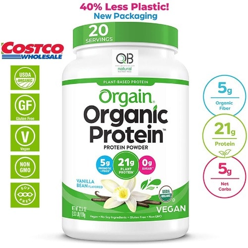 Orgain Organic Plant Based Protein + Superfoods Powder, Vanilla Bean - 2lbs