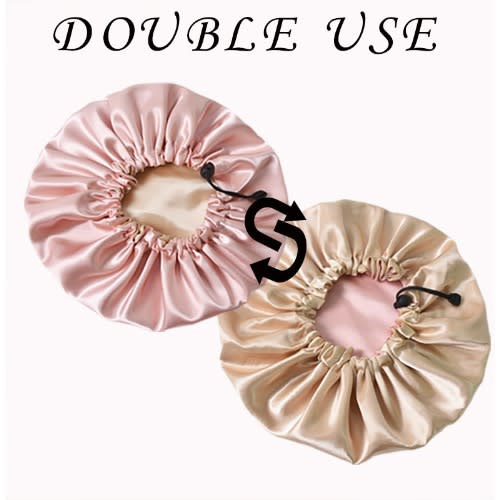 Adjustable Sleep Satin Bonnet - Baby Pink