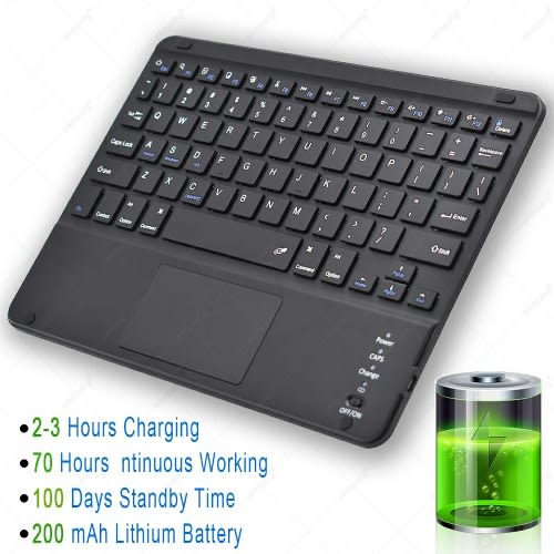 Universal Bluetooth Multi-device Wireless Keyboard With touchpad