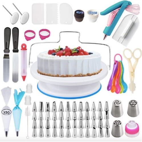 206-piece Decoration Cake Turntable Tool Set