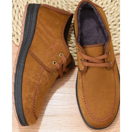 Men Suede Shoes - Light Brown