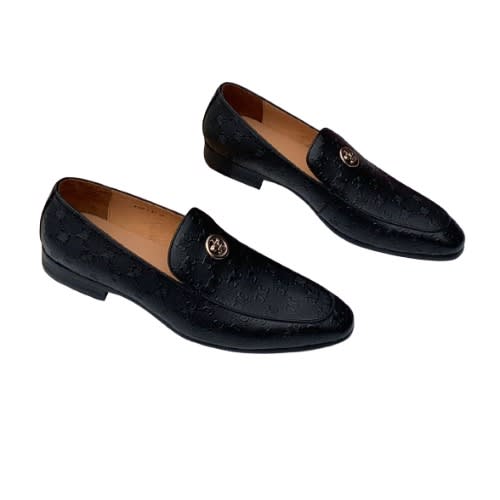 New Ostrich Design Black Shoe