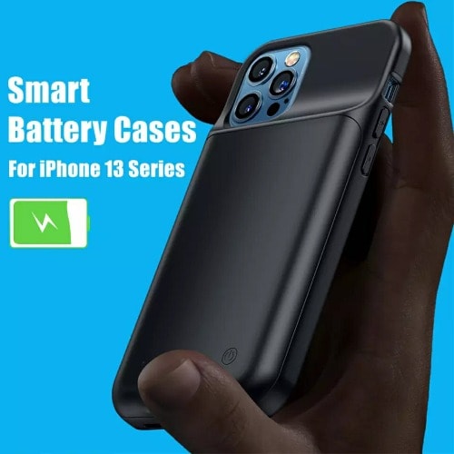 Silicone Shockproof Battery Charging Cases For iPhone 13 Mini - 6800mAh
