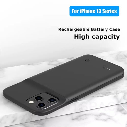 Silicone Shockproof Battery Charging Cases For iPhone 13 Mini - 6800mAh