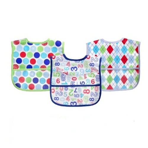 Wipe Clean Bibs - 3 Pack