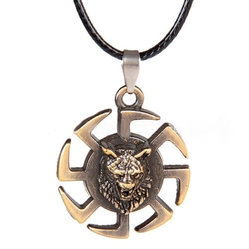 Tiger Head Pendant Necklace - Gold