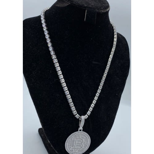 Iced Silver Stones Luxury Men’s Necklace N Pendant