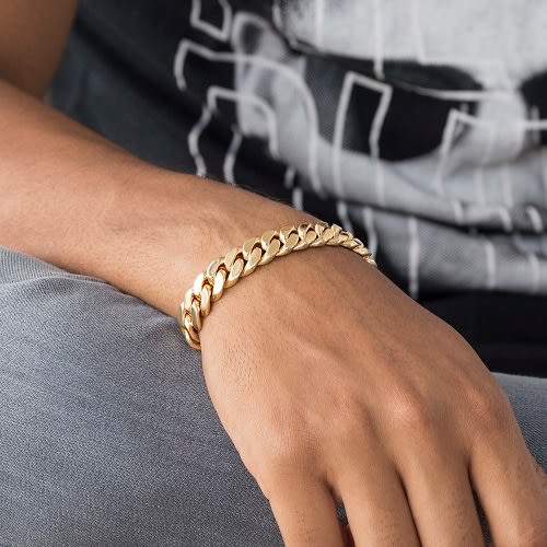18 Karat Cuban Chain Bracelet - Gold