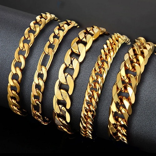 18 Karat Cuban Chain Bracelet - Gold