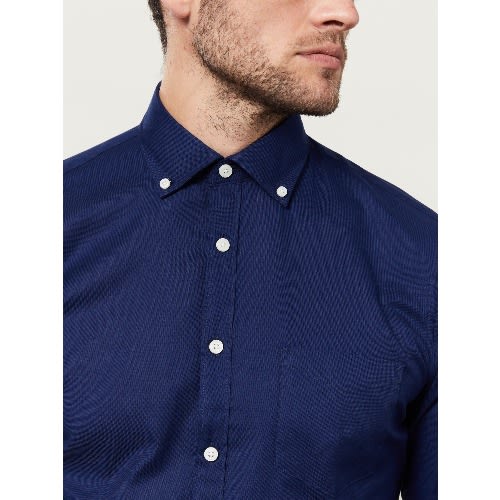 Oxford Selvedge Slim Fit Navy & Teal Shirt